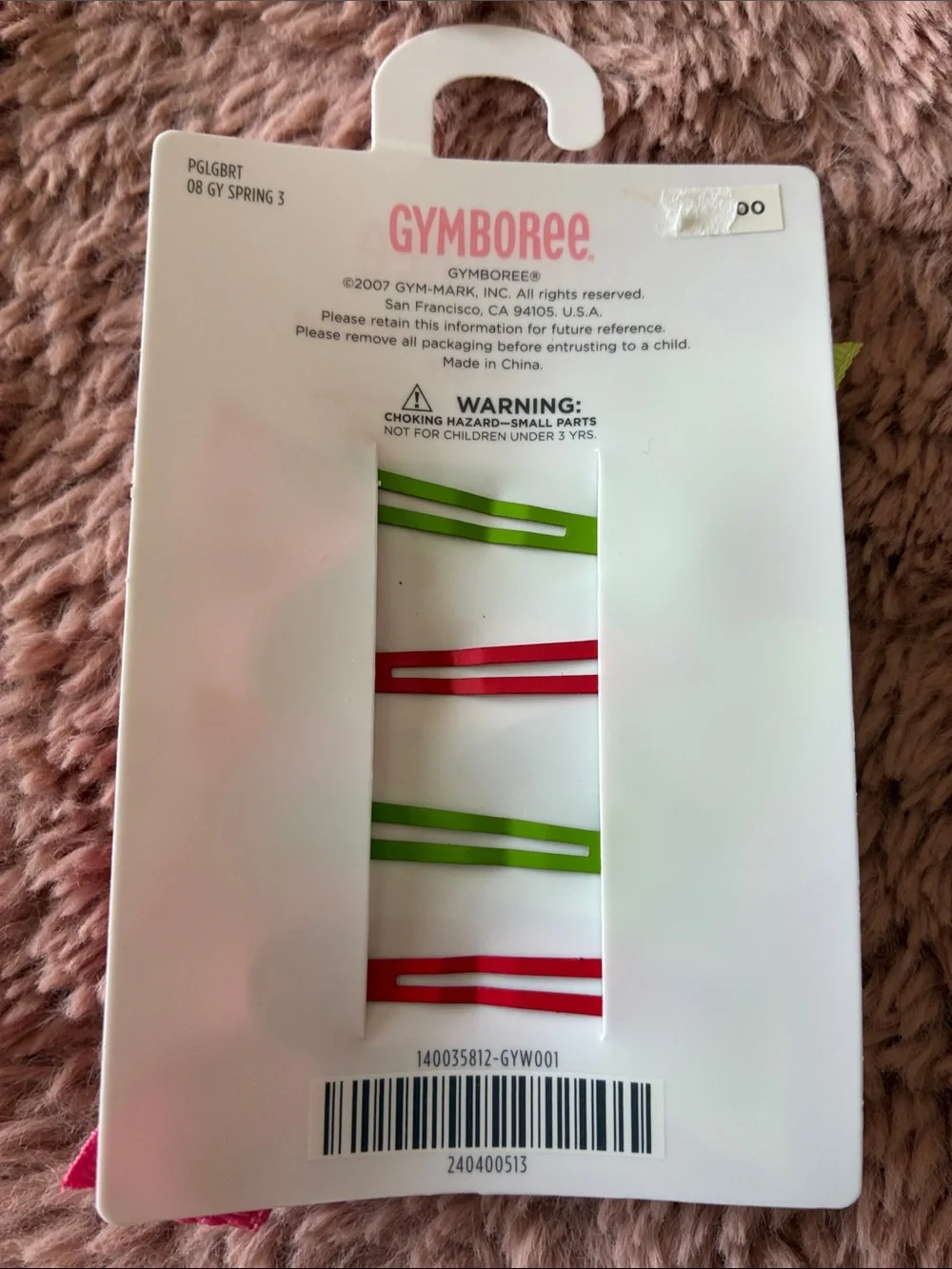 Gymboree Cherry Collection Lime Green & Hot Pink Bow Snap Clips - Set of 4